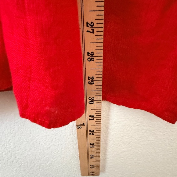 Charter Club Women's Linen Embroidered 3/4-Sleeve Top Sz XXL Red Coastal - Picture 9 of 10